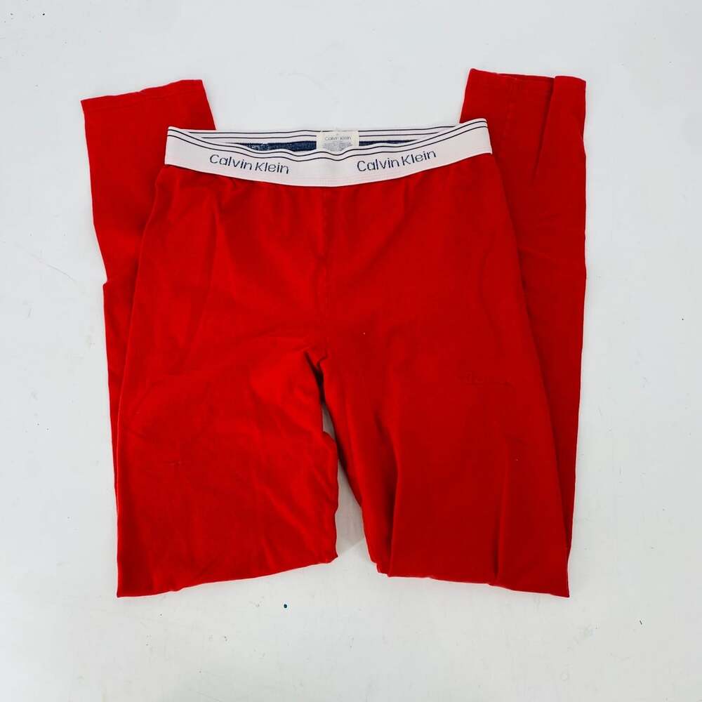 Vintage 80s Calvin Klein Athletic Long Johns M Red Thermal Logo Waistband